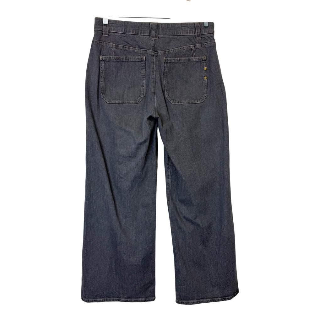 Democracy High Waist Wide Leg Carpenter Jeans Women's 12 Gray Ab Technology - Picture 7 of 10